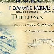 Diploma - Campionato nazionale UOEI  di Sci - Treviso 1954